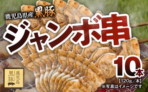 鹿児島県産黒豚ジャンボ串10本(120g/本) KN054-015-02 2145816 - 鹿児島県鹿屋市