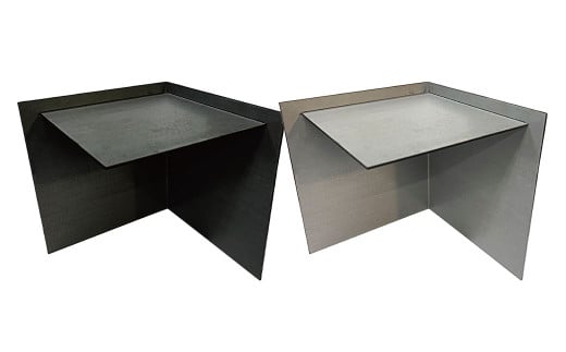 2plate Op2 デスク収納 (黒皮鉄 / 酸洗鉄) 220mm×220mm×210mm 約2.1kg 鉄製 卓上 収納