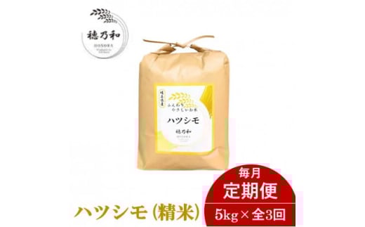 ＜発送月固定定期便＞＜先行予約＞岐阜県産ハツシモ(精米)5kg全3回【4067379】