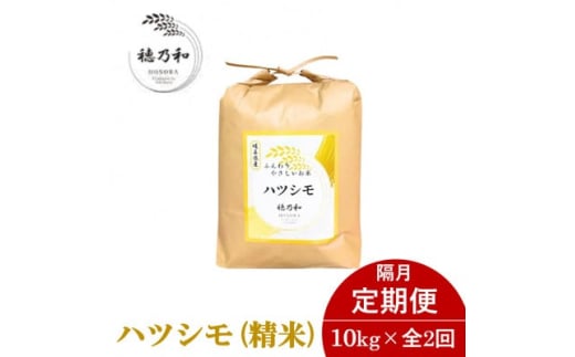 ＜発送月固定定期便＞＜先行予約＞岐阜県産ハツシモ(精米)10kg＜隔月定期便＞全2回【4067367】