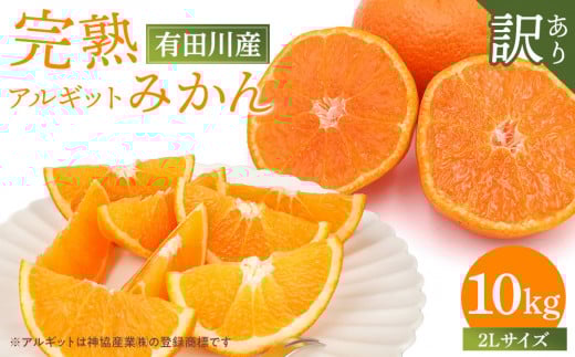 完熟 アルギット みかん 10kg 2L 大玉サイズ 訳あり | 年内発送 可 先行予約 みかん 有田みかん 甘い おいしい ジューシー 皮 薄い 完熟 期間限定 フルーツ 果物 人気 おすすめ こだわり ギフト 旬 お取り寄せ 送料無料 和歌山