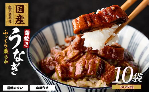 【鹿児島県産】うなぎ蒲焼じっくり焼き きざみ約70g×10袋 化粧箱入り(大新/022-1902) 鰻 ウナギ 蒲焼 国産 丑の日 うな丼 どんぶり ご飯のお供 ごはんのおとも ギフト プレゼント 贈り物 贈答 惣菜 総菜 小分け レンジ 簡単 蒲焼き きざみ きざみ鰻 きざみうなぎ 冷凍 鹿児島県産 2011605 - 鹿児島県指宿市