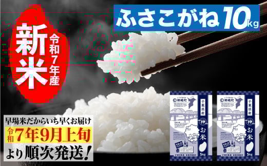 《先行予約・令和7年産新米》千葉県神崎町産ふさこがね5kg×2袋｜早場米産地の新米を食卓へ｜9月以降順次発送予定｜数量限定【精米 米 お米 新米 白米 ご飯 白ごはん 弁当】[025-a003]