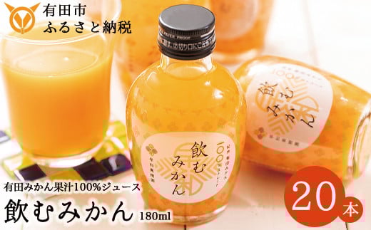 和歌山県有田市のふるさと納税 【早和果樹園】飲むみかん20本入（180ml）(A13-3)