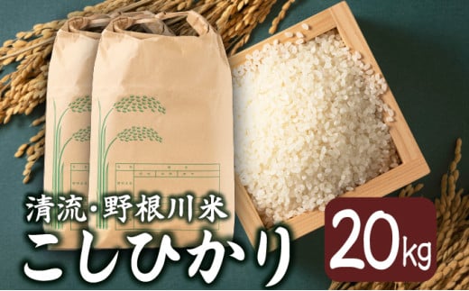 MZ003【8月中旬より発送開始】令和7年産 野根川米20kg（10kg×2袋） こしひかり  米 新米 国産 コメ