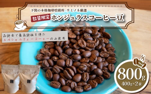 【豆】 訳あり コーヒー豆 800g ( 400g × 2袋 ) 数量限定 ホンジュラス 珈琲 自家焙煎 下関 山口  1230856 - 山口県下関市