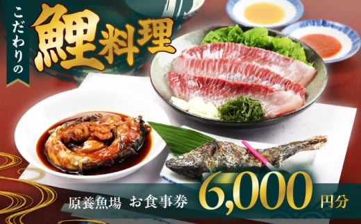原養魚場　食事券 6,000円分 旅行 チケット ランチ ディナー  レストラン ギフト 大阪府高槻市/株式会社原養魚場 [AOEA002]
