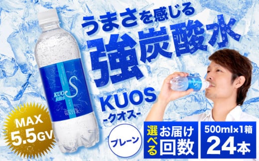 強炭酸水クオス プレーン 500ml×24本 日田市 / 株式会社OTOGINO [AREF086]