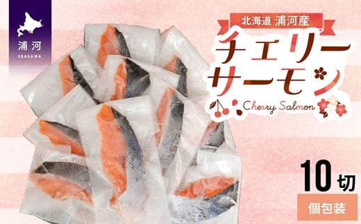 【訳アリ】北海道日高産 天然「チェリーサーモン」切身10切(個包装)[15-1469]