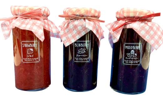 3種のジャム（いちご・ブルーベリー・ミックスベリー）【ジャム じゃむ jam セット 無添加 フルーツ 国産 果物 いちご 苺 ブルーベリー ミックスベリー  170g 3個 季節限定 期間限定 数量限定 果肉 贈り物 贈答 手土産 箱詰め 詰め合わせ プレゼント ギフト 手作り ハンドメイド スイーツ おやつ ケーキ パンケーキ 島根県 益田市】
