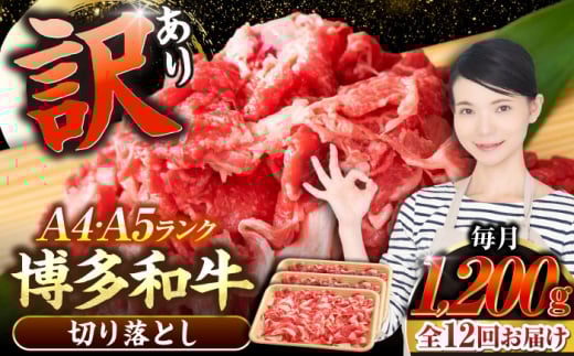 【全12回定期便】【訳あり】【A4〜A5ランク】博多和牛  切り落とし 1.2kg（400g×３個） 《豊前市》【株式会社木村食品】 国産 カレー 肉じゃが [VDZ123]