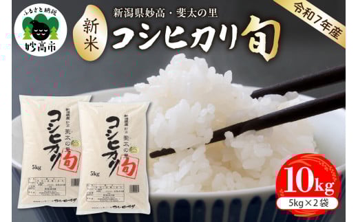 【2025年11月中旬発送】【令和7年産米】新潟県妙高産斐太の里コシヒカリ「旬」10kg(5kg×2袋)