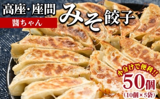 高座・座間みそ餃子（醬ちゃん）50個(10個×5袋)｜ ぎょうざ ギョウザ 味噌 おつまみ おかず 惣菜 簡単調理 中華 グルメ お取り寄せ 冷凍 小分け 2035858 - 神奈川県座間市