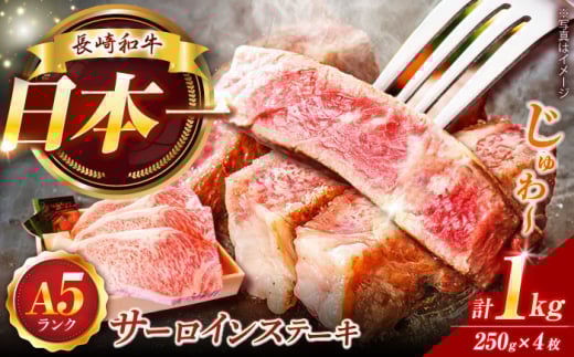 焼肉おがわ長崎和牛A5ランク特選サーロインステーキ4枚計1kg 長崎県/焼肉おがわ [42ADAF007]