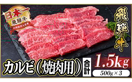 飛騨牛 カルビ 焼肉 1.5kg【1543785】 1482948 - 岐阜県羽島市