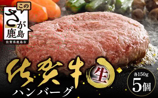 佐賀牛ハンバーグ 【生】150g×5個 (個別真空冷凍) 　B-832
