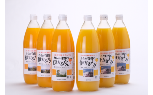 【愛媛県産】おらが自慢のジュースセット（1000ml×6本/みかん3、きよみ3） ストレート果汁100％ 無添加・無着色 【 ふるさと納税 人気 おすすめ ランキング みかん ミカン 蜜柑 ゼリー 清見タンゴール セット 詰合せ クリエイト伊方 愛媛県 伊方町 送料無料 】 IKTI014 