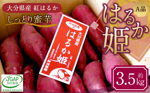 004-1303 はるか姫 約3.5kg（A品） さつまいも いも イモ 芋 紅はるか べにはるか 国産 常温 大分県 豊後大野市 【2025年11月下旬～2026年5月下旬発送予定】 2089132 - 大分県豊後大野市