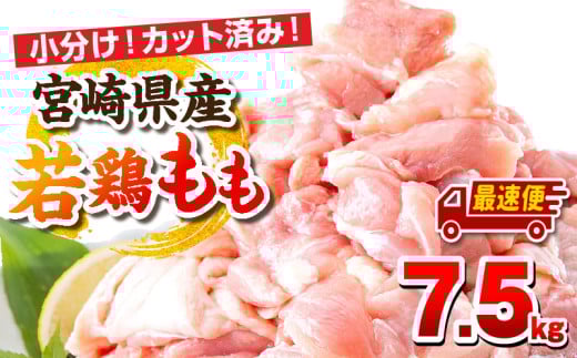 【最速便】宮崎県産若鶏 もも肉 7.5kg（250g×30パック）_M146-008_03-2W