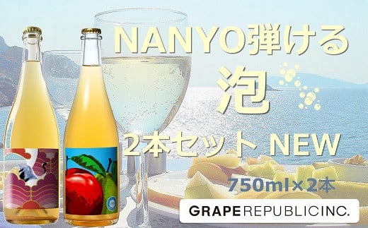  NEW NANYO弾ける泡セット 750ml × 2本 『(株)グレープリパブリック』 シードル 微発砲ワイン 山形県 南陽市 [2337]