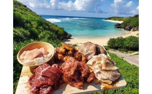 【与論島の焼肉屋】すみ火焼肉サム・人気の焼肉６種セット 2109522 - 鹿児島県与論町