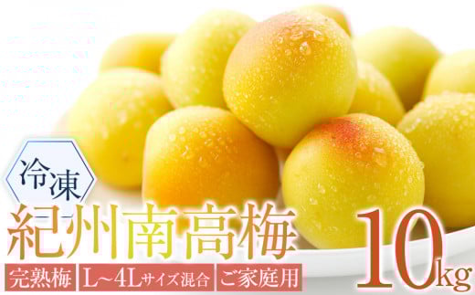 冷凍 紀州南高梅 完熟梅   約10kg   L～4Lサイズ混合 ご家庭用