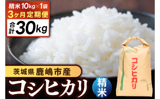 【先行予約】【3ヶ月定期便】コシヒカリ10kg×3回 (精米) 鹿嶋市産【こしひかり 茨城県 鹿嶋市 75000円以内】(KDS-10) 1997269 - 茨城県鹿嶋市