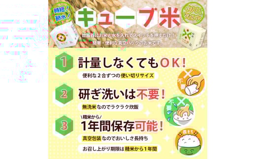 山形県山形市のふるさと納税 山形産 無洗米キューブ米つや姫300g×60個 FY25-895 ブランド米 山形県 山形市 小分け 1年保存 備蓄