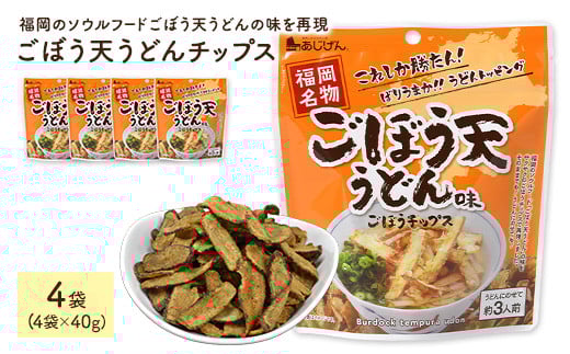 <容量が選べる> ごぼう天うどんチップス (4袋×40g) 【man312】【味源】 2116957 - 香川県まんのう町