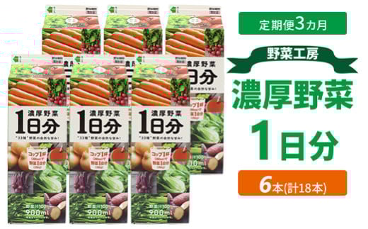 【定期便3カ月】野菜工房　濃厚野菜1日分 | 野菜 ドリンク ジュース 砂糖不使用 食塩不使用 朝食 野菜ジュース 飲みやすい 便利 手軽 おいしい 美味しい 茨城県 古河市 _DT16