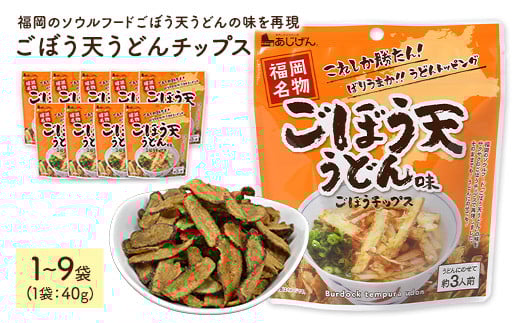 [容量が選べる] ごぼう天うどんチップス (1〜9袋・1袋40g) [man310・man311・man312・man313][味源]