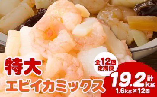 【定期便12回】特大大盛エビイカミックス　1.6kg（正味）《配達不可エリア：北海道・沖縄・離島》・K309