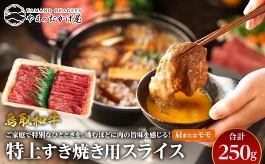 42.鳥取和牛 特上赤身すき焼き用スライス 肩またはモモ 250g 553793 - 鳥取県北栄町