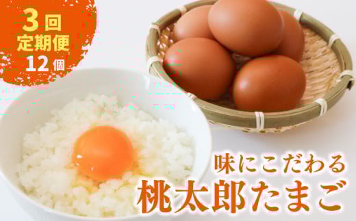 【3回定期便】タマゴ好きにはたまらない  桃太郎たまご 6個入り×2セット | 定期便 毎月 たまご 卵 鶏卵 たまごかけごはん たまごかけ TKG ブランド おいしい 高級 人気 おすすめ 高知県 南国市