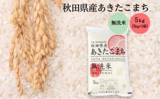 無洗米 秋田県産 あきたこまち  5kg (5kg×1袋)[令和6年産]【 お米 ご飯 ブランド米 銘柄米 】 2112941 - 秋田県羽後町