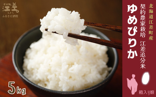 【新米先行予約】契約農家栽培 江差追分米『ゆめぴりか』【5kg】令和7年産　2025年産　北海道江差町産　北海道米　白米　精米　お米　おこめ　こめ　ご飯　ごはん　農家直送　単一原料米　ブランド米　北海道米の最高峰