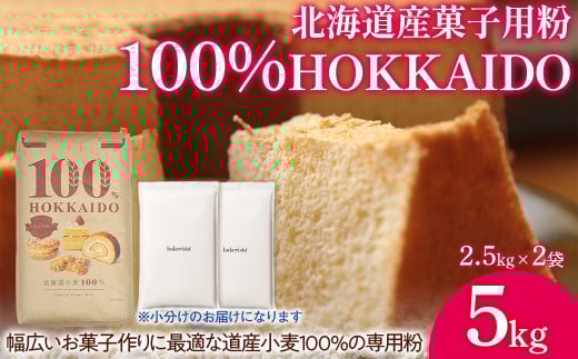 100% HOKKAIDO 菓子用粉 5kg 【 ふるさと納税 人気 おすすめ ランキング 小麦粉 パン お菓子 お菓子用 国産 北海道 HOKKAIDO 自宅用 江別製粉 北海道 豊浦町 送料無料 】 TYUAI028