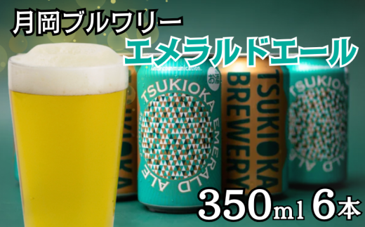 月岡ブルワリー エメラルドエール 350ml 6缶 クラフトビール ビール 地ビール ギフト プレゼント 女性 初心者 入門 アルコール低め 度数 低め 新潟県 新発田市 shinbo012 2066208 - 新潟県新発田市
