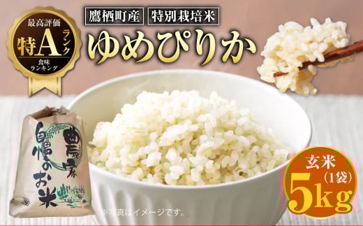 【令和7年産】ゆめぴりか（玄米）特Aランク 5kg 北海道 鷹栖町 たかすのおむすび 米 コメ ご飯 玄米 お米 ゆめぴりか 【2025年9月下旬より発送予定】 2112072 - 北海道鷹栖町