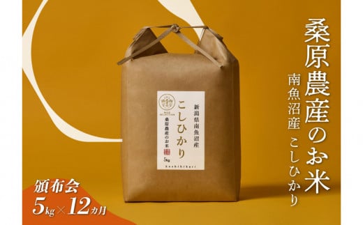 【令和7年度新米予約】【頒布会】日本のお米の最高峰　山間地米　南魚沼産コシヒカリ5kg×12カ月【2025年9月下旬頃より順次発送予定】