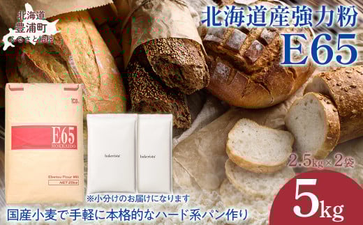 E65 5kg 【 ふるさと納税 人気 おすすめ ランキング 小麦粉 パン 国産 北海道 E65 自宅用 江別製粉 北海道 豊浦町 送料無料 】 TYUAI013 2112041 - 北海道豊浦町