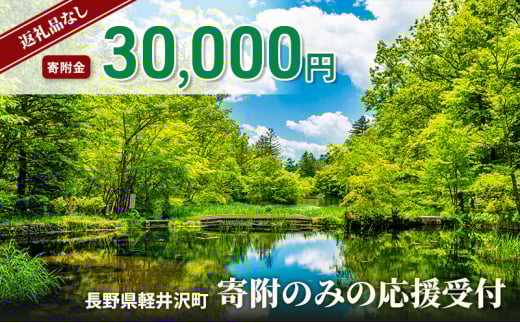 【返礼品なし】長野県軽井沢町 寄附のみの応援受付 30,000円コース（返礼品なし 寄附のみ 30,000円）[№5328-0368] 2112957 - 長野県軽井沢町