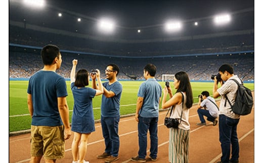 試合後ピッチサイドウォーク