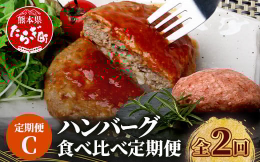 【定期便2回】 人気 ハンバーグ 食べ比べ 定期便 C レンチン ハンバーグ 4種のソース ／ くまもと黒毛和牛 生ハンバーグ  バラエティ 定期便 豆腐 牛肉 肉 熊本県産 092-0026