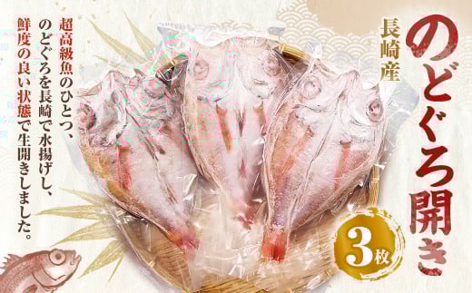 長崎産 のどぐろ開き 3枚 ／ 150g × 3枚 高級 アカムツ 開き のどぐろ アカムツ 干物 開き 魚 魚介 海鮮 冷凍 長崎県 長崎市 1427334 - 長崎県長崎市