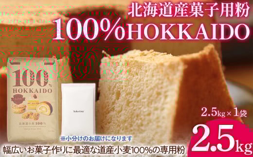 100% HOKKAIDO 菓子用粉 2.5kg 【 ふるさと納税 人気 おすすめ ランキング 小麦粉 パン お菓子 お菓子用 国産 北海道 HOKKAIDO 自宅用 江別製粉 北海道 豊浦町 送料無料 】 TYUAI027