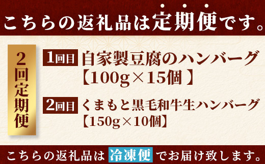 ハンバーグ 食べ比べ 定期便 B 自家製豆腐のハンバーグ/くまもと黒毛和牛 生ハンバーグ