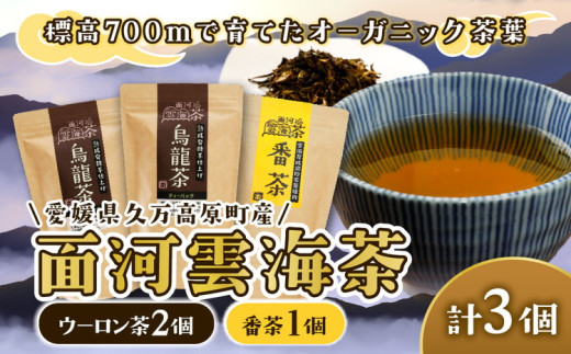 面河雲海茶3袋セット【番茶1袋（約20杯分）烏龍茶（10パック）2袋】 ｜ 愛媛県 久万高原町 面河産 オーガニック 茶葉 ※2025年6月中旬頃より順次発送予定