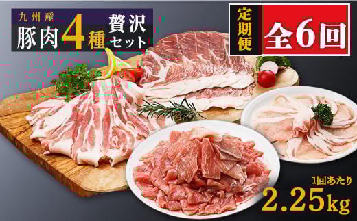 【定期便】豚肉4種 贅沢セット 2.25kg 全6回定期便 2113382 - 鹿児島県大崎町