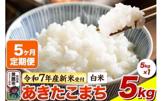 ＜令和7年産新米受付＞《定期便5ヶ月》【白米】あきたこまち 5kg
